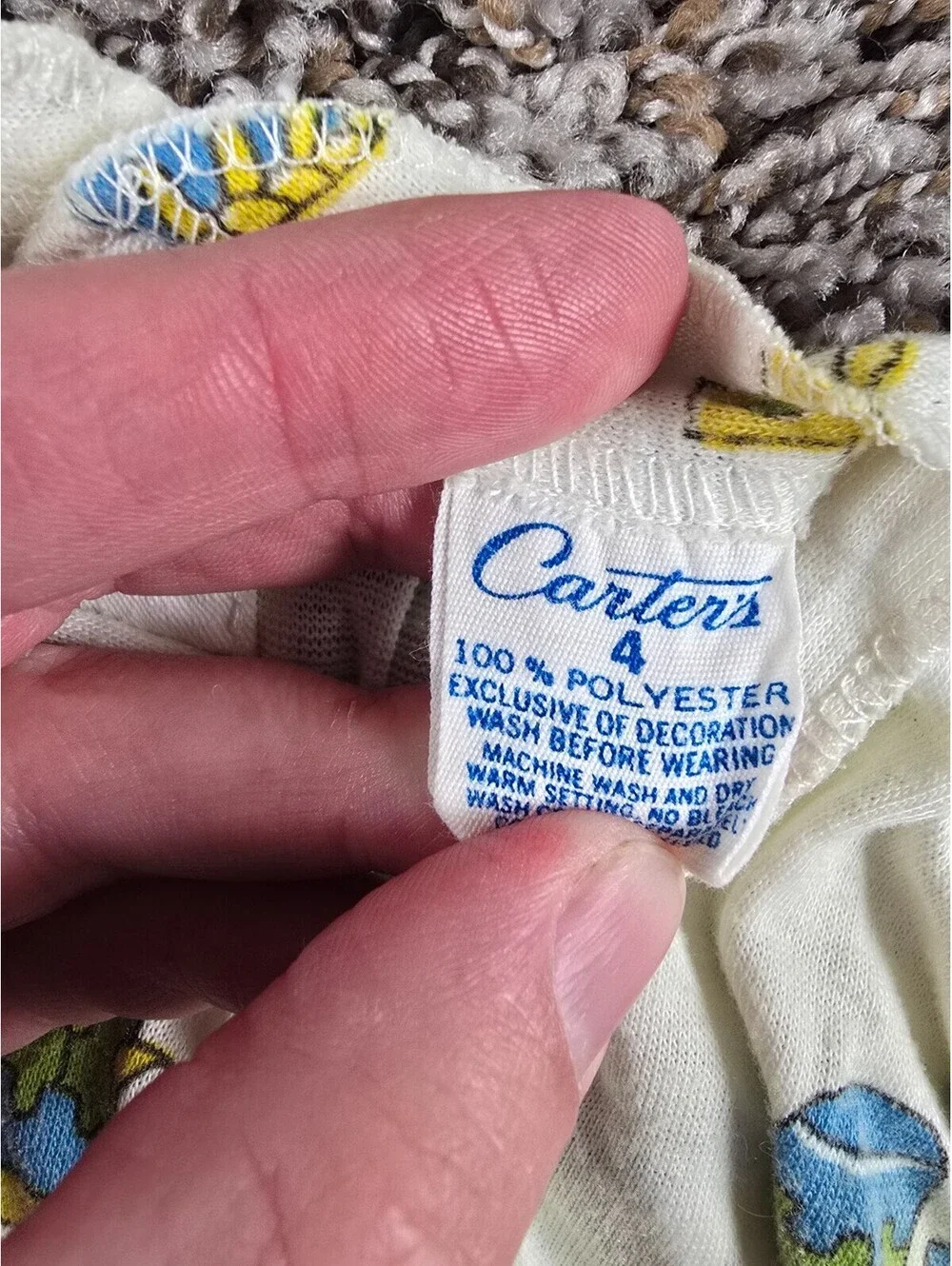 Vintage Retro Carters Boys Sz 4 Pajama Top Pants Set Native American Print